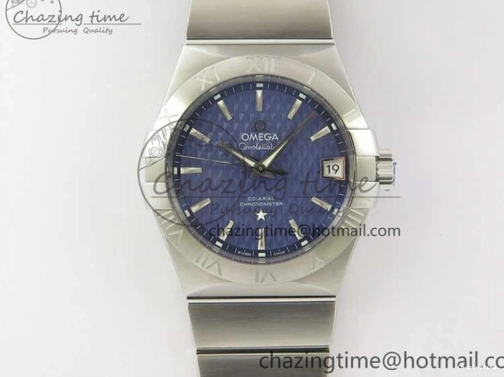 0119 SunProtective Constellation 38mm SS VSF 1:1 Best Edition Blue Textured Dial on SS Bracelet A8500 Super Clone 7917